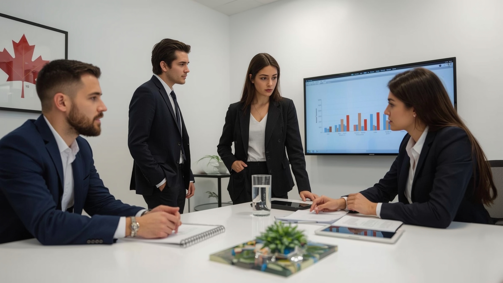 Professional team reviewing financial documents
